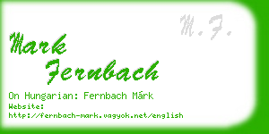 mark fernbach business card