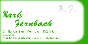 mark fernbach business card